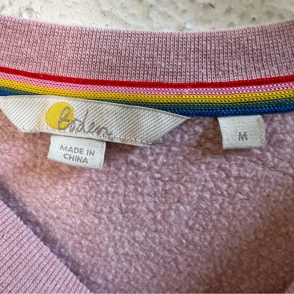 Boden powder pink gold stripes crew sweat shirt - Picture 4 of 6